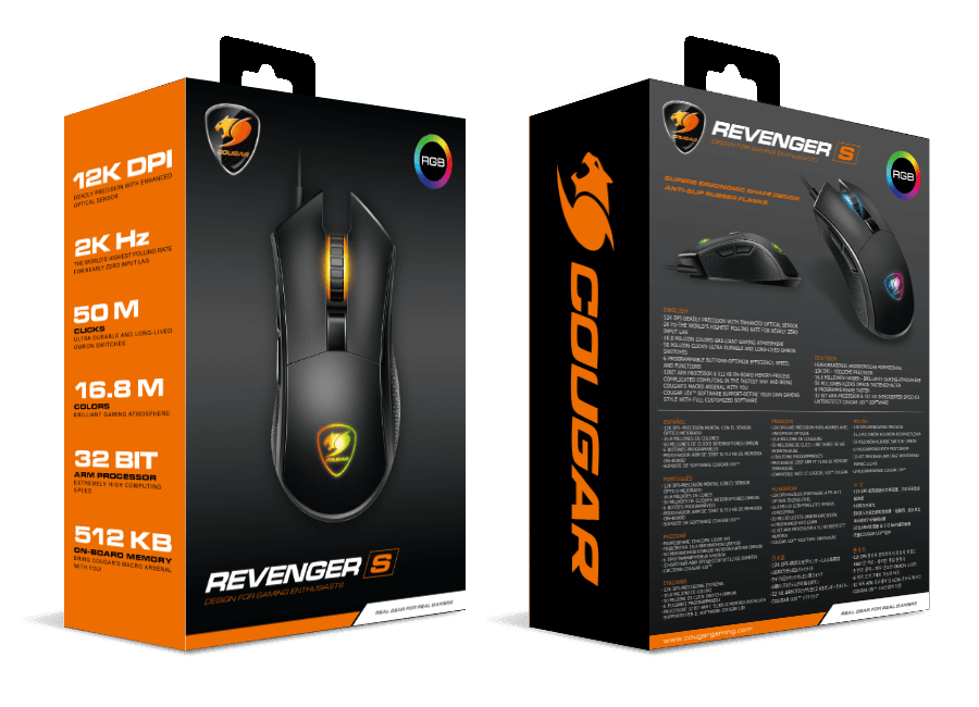 Mice Optical RGB Revenger S / PMW-3360 /12000 dpi / 2000hZ