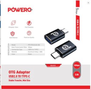 PowerO+ OTG USB-A to Type-C with 5Gbps Data Transmission