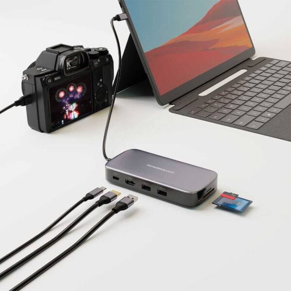 Powerology 256GB USB-C Hub & SSD Drive All-in-one Connectivity & Storage