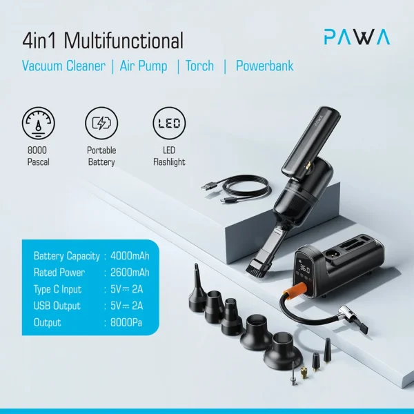 Pawa 4IN1 Multifunctional Vacuum Cleaner and Air Pump