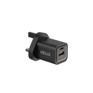HELIX POWERPRO-33 PD USB-C+QC 33W WALL CHARGER BLK