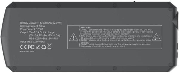 Powerology 16000mAh JumpStart Power Bank