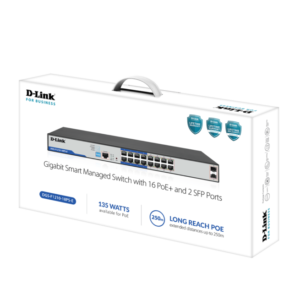 16 port Gigabit Managed LongRange PoE switch with 2Gigabite