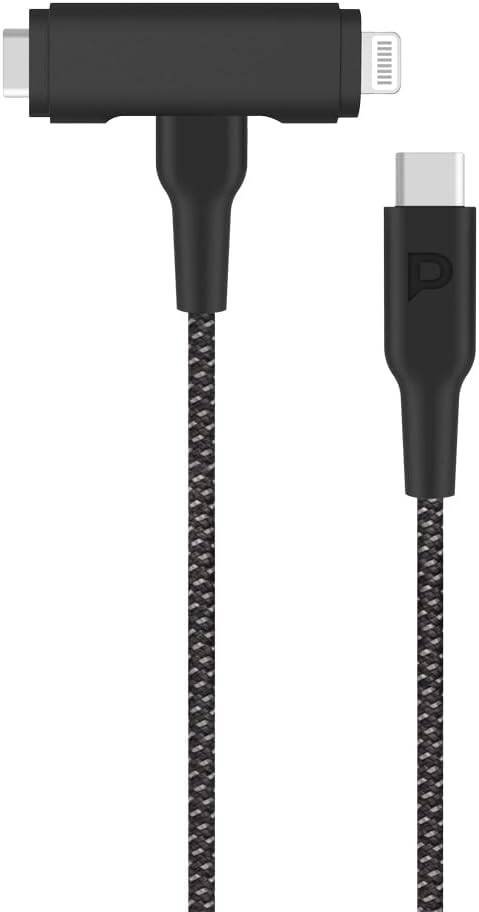 Powerology Braided USB-C to USB-C + Lightning