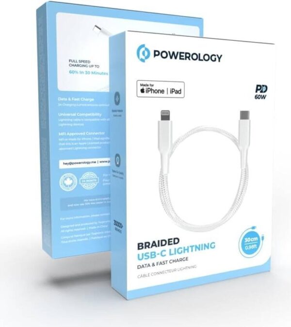 Powerology Braided USB-C Lightning
