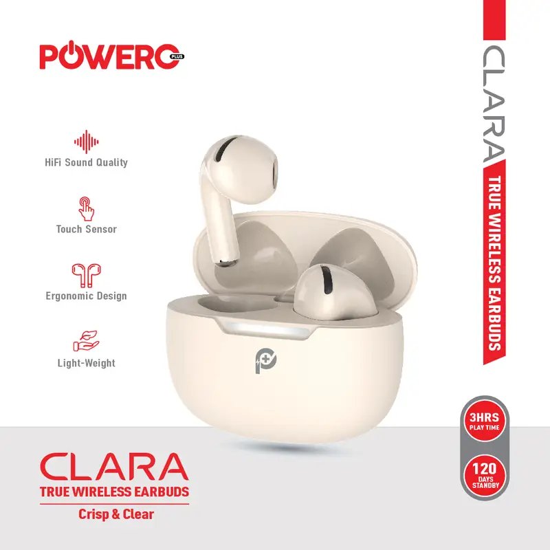 PowerO+ Clara True Wireless Earbuds.