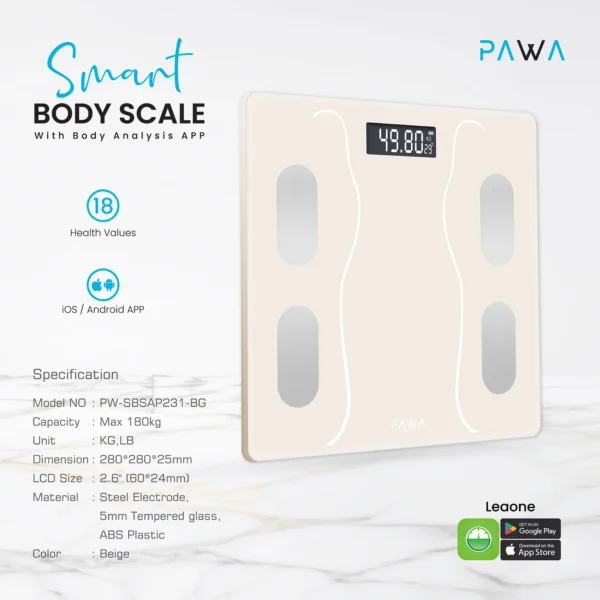Pawa Smart Body Scale with Body Analysis APP
