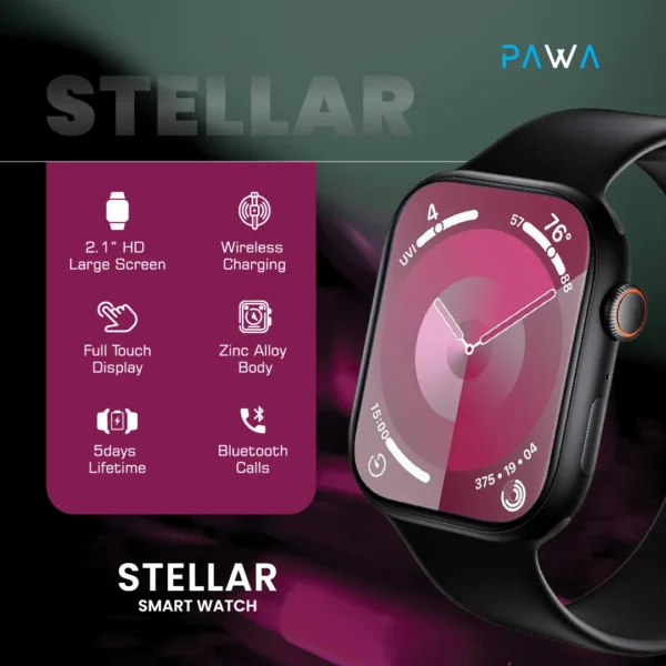 Pawa Stellar Smart Watch With Double-Tap Function