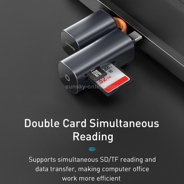 Baseus CADKQ-A0G Mini-cabin Type-C to USB 3.0 Card Reader(Grey)