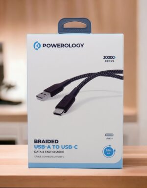 Powerology Braided USB-A to Type-C Cable