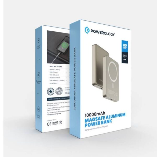 Powerology 10000mAh Magsafe Aluminum Powerbank