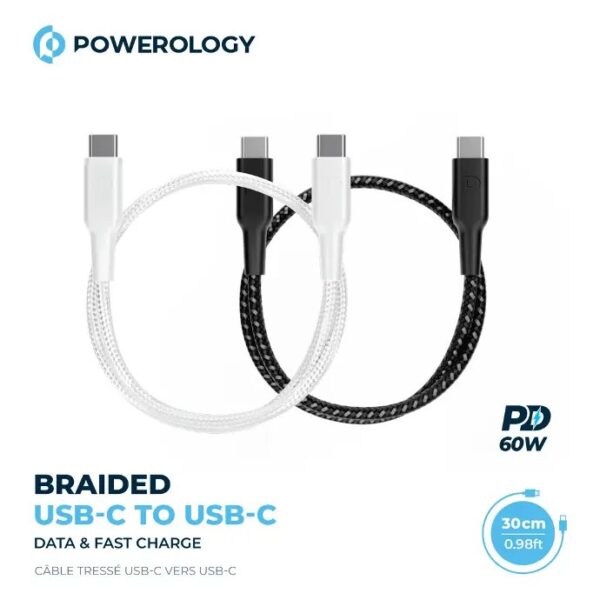 ProductPowerology Braided USB-C To USB-C Data