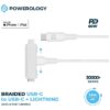 Powerology Braided USB-C to USB-C + Lightning