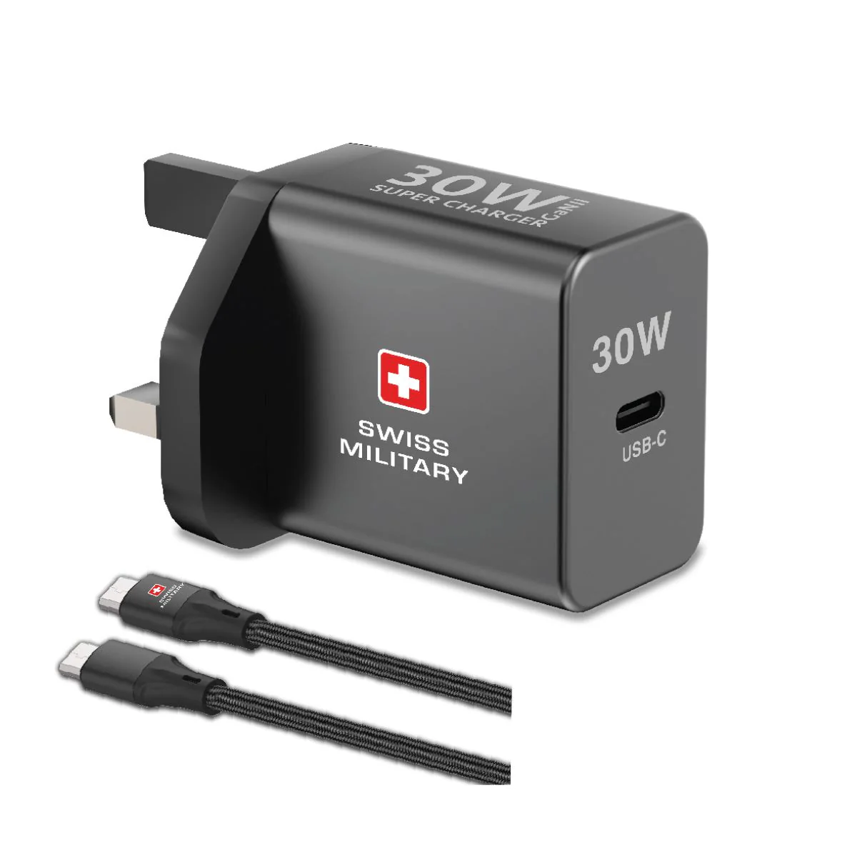 Swiss Military, 30, Type-C Wall Charger, Black