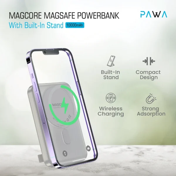 MagCore Magsafe Powerbank With Built-In Stand | 10000mAh | Titanium