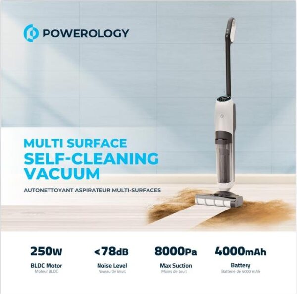 Powerology 4000mAh Multi Surface Self-Cleaning Vacuum