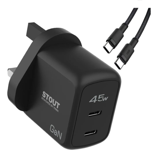 Pawa Stout Gan Travel Charger With Dual PD port 45W