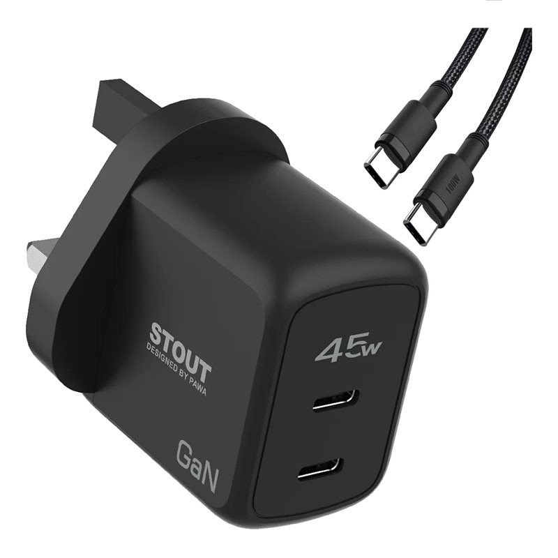 Pawa Stout Gan Travel Charger With Dual PD port 45W