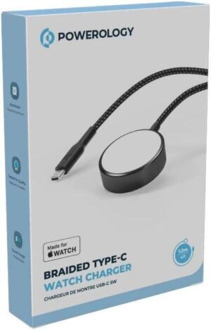 Powerology Braided Type-C Watch Charger 5W 1.2M/4ft