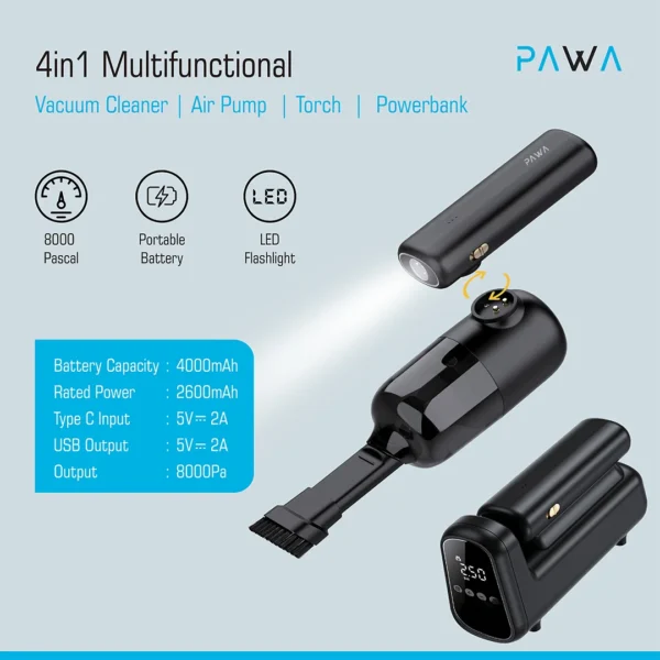 Pawa 4IN1 Multifunctional Vacuum Cleaner and Air Pump