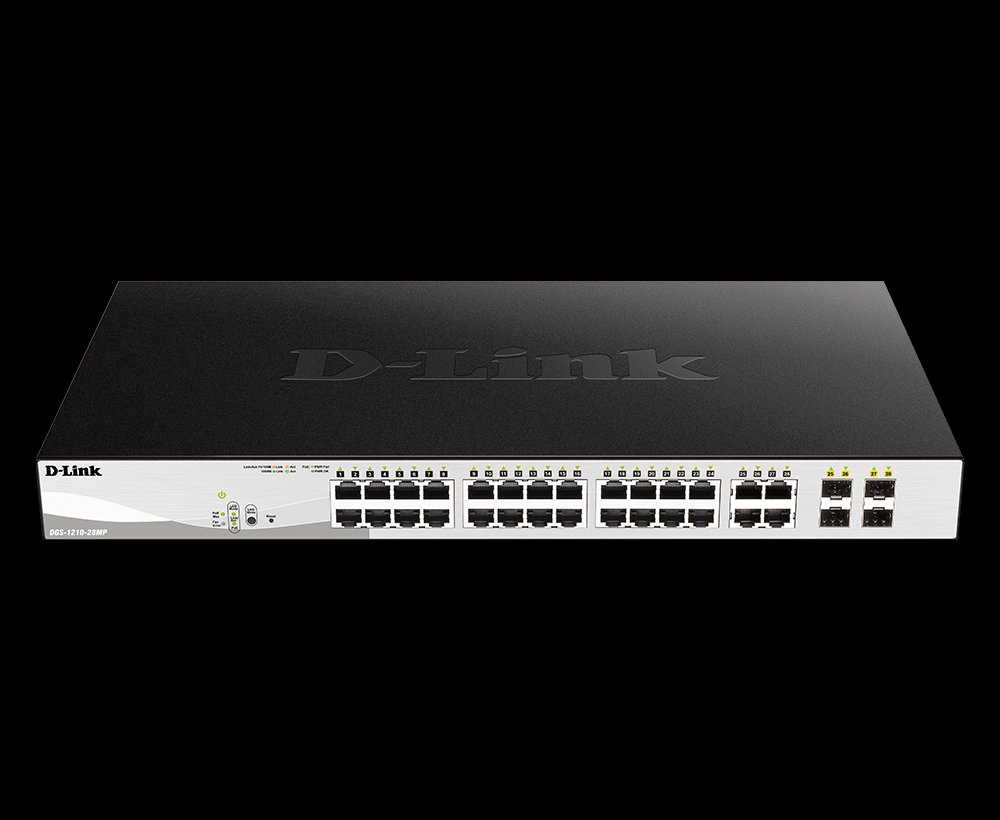 24 PoE 10/100/1000 Ports + 4 Gigabit SFP Ports WebSmart