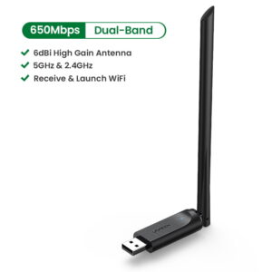 UGREEN AC650 High-Gain Dual Band Wireless USB Adapte