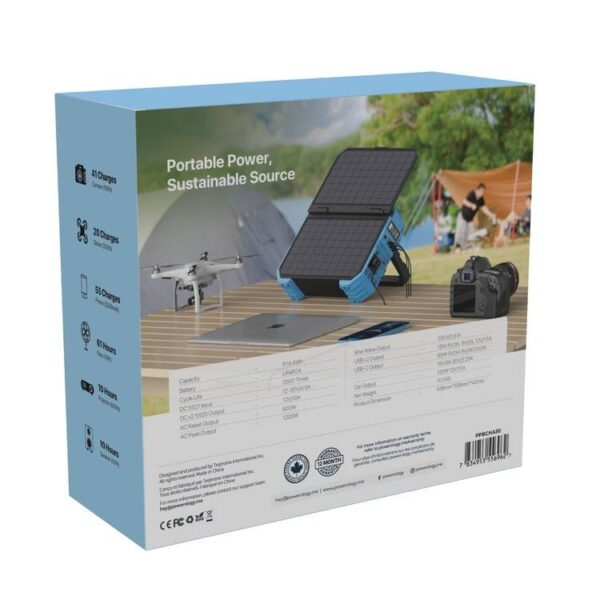 Powerology 600W 192000mAh Portable Generator Integrated Solar Panel