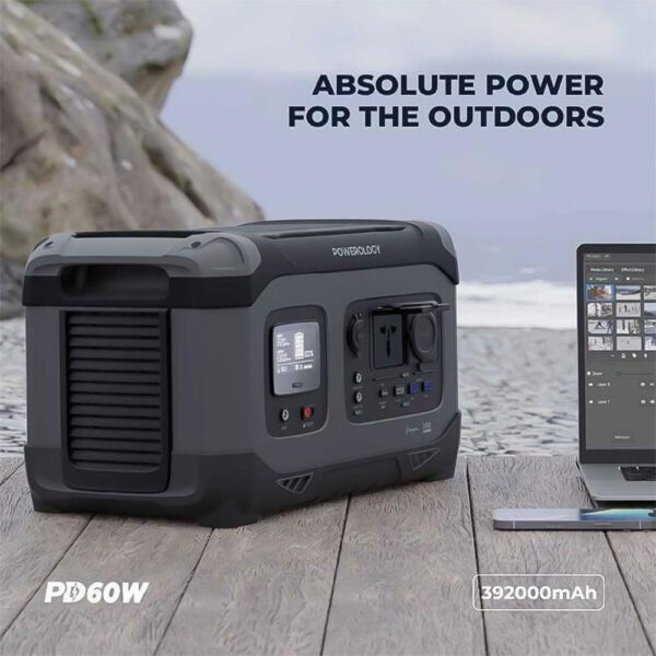 Powerology 392000mAh Power Generator 1300W 60W USB-C Power Delivery/18W USB Quick 
Charge
