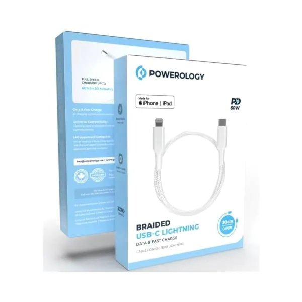 Powerology Braided USB-C To Lightning Data & Fast Charge Cable