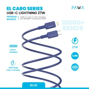 PAWA EL-CARO PREMIUM BRAIDED CABLE USB-C TO LIGHTNING 27W